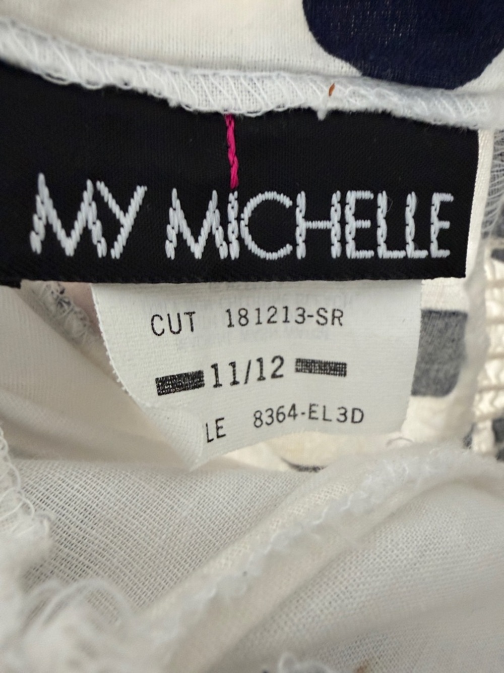 My Michelle White Dress with navy Polka Dots - Picture 2 of 9